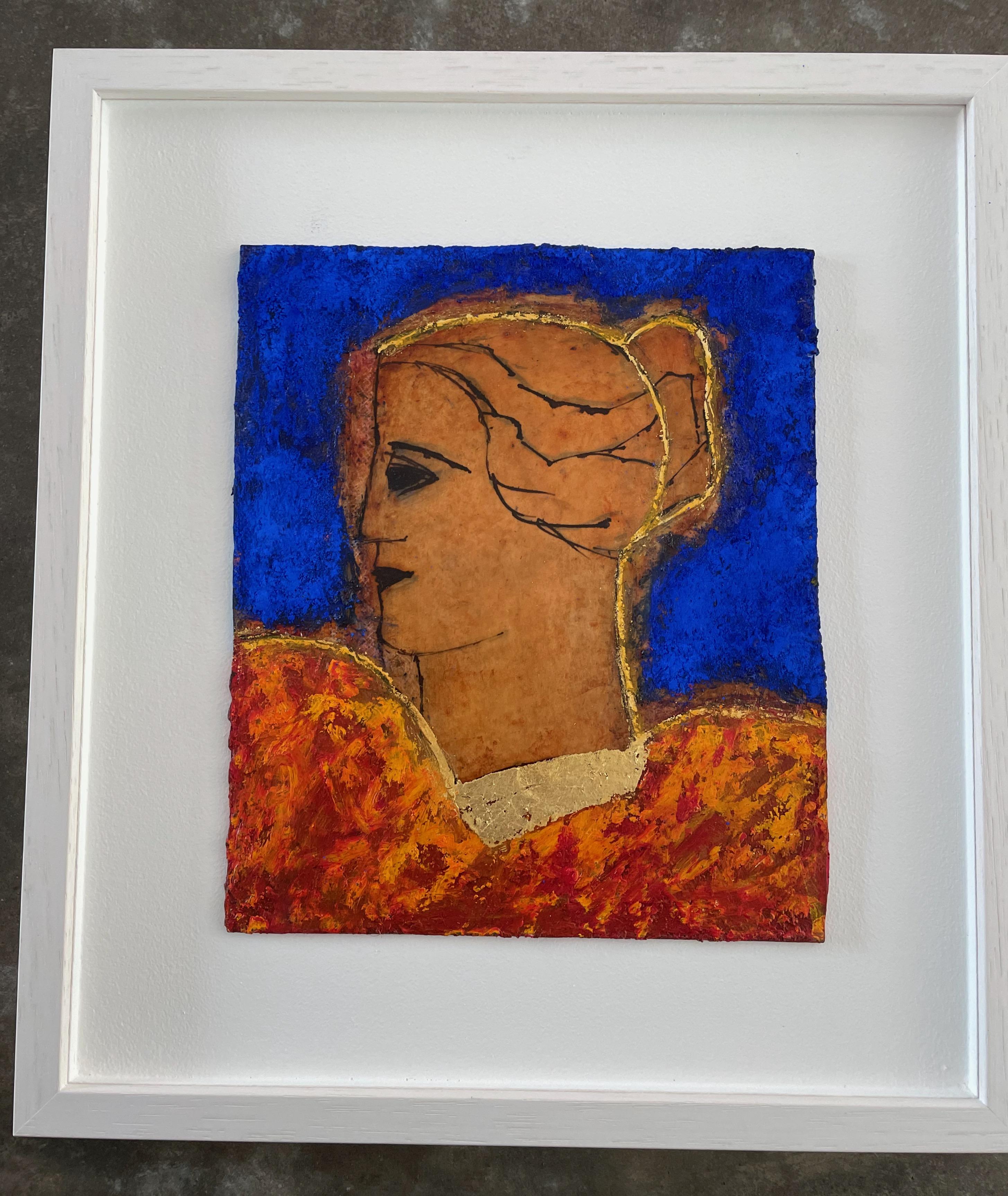 Latest opulent work from the artist’s very popular Classical Head series.

Oil and gold leaf on board

Signed verso


Framed 13.5