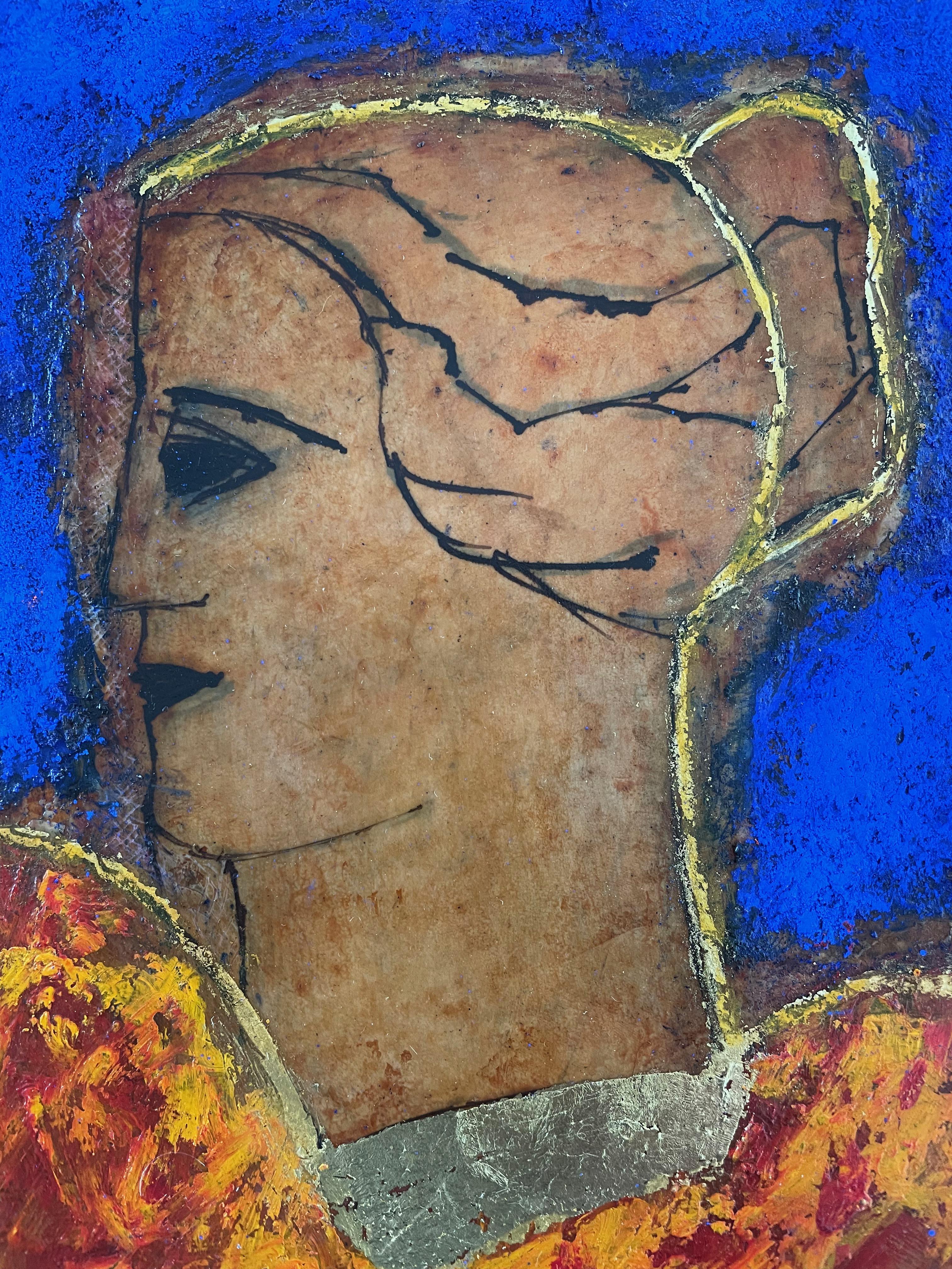 Other Classical Head, Contemporary Mixed Media Figurative Painting