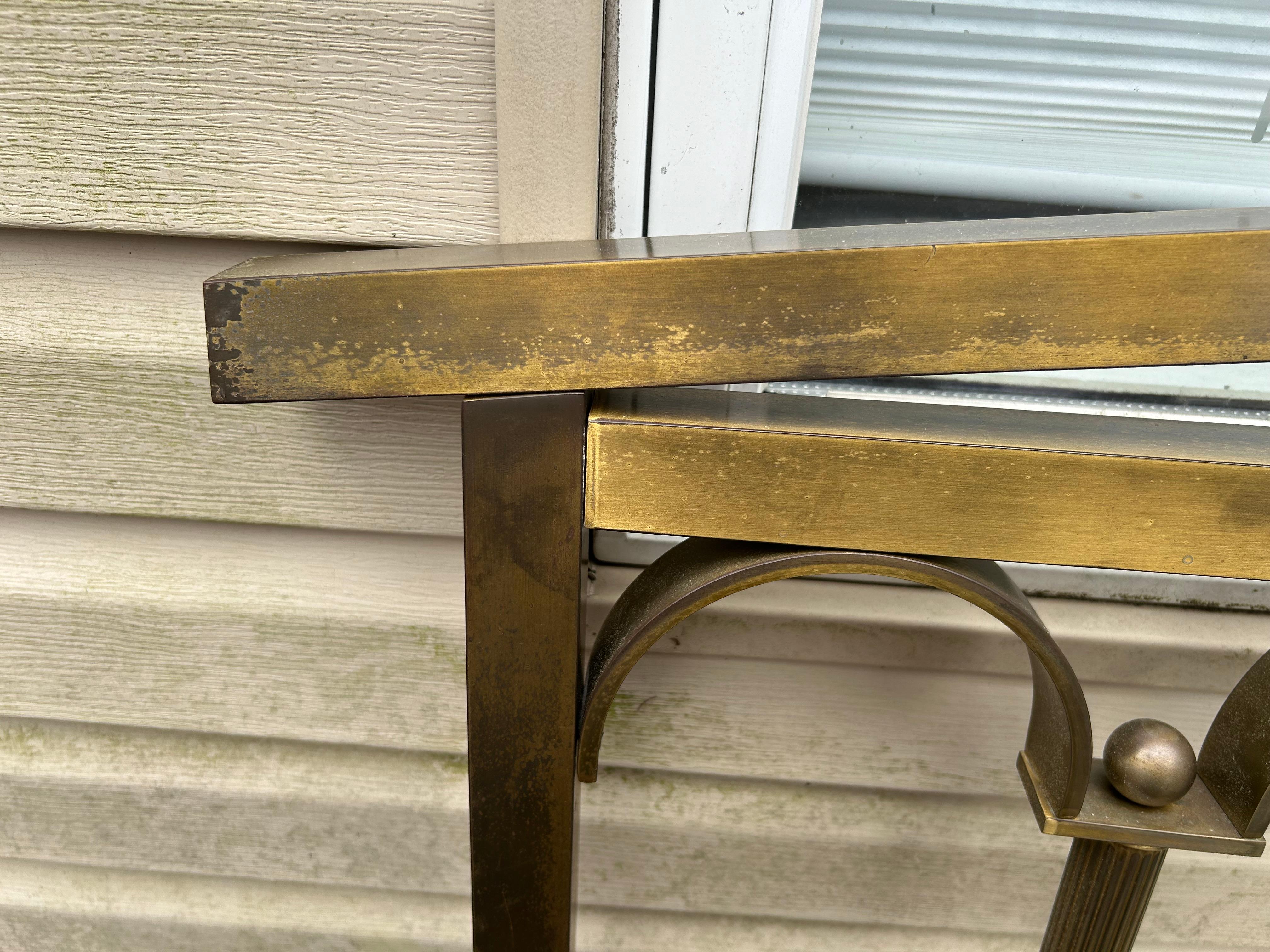 Late 20th Century Classical Hollywood Regency Mastercraft Brass King-size Headboard Mid-Century For Sale
