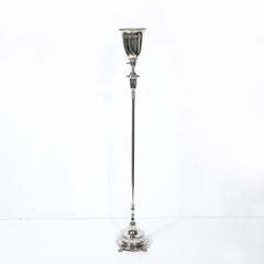 Classical Hollywood Regency Silvered Bronze Torchiere
