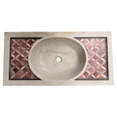 Classical Inlaid Carved Marble Stone Sink Basin