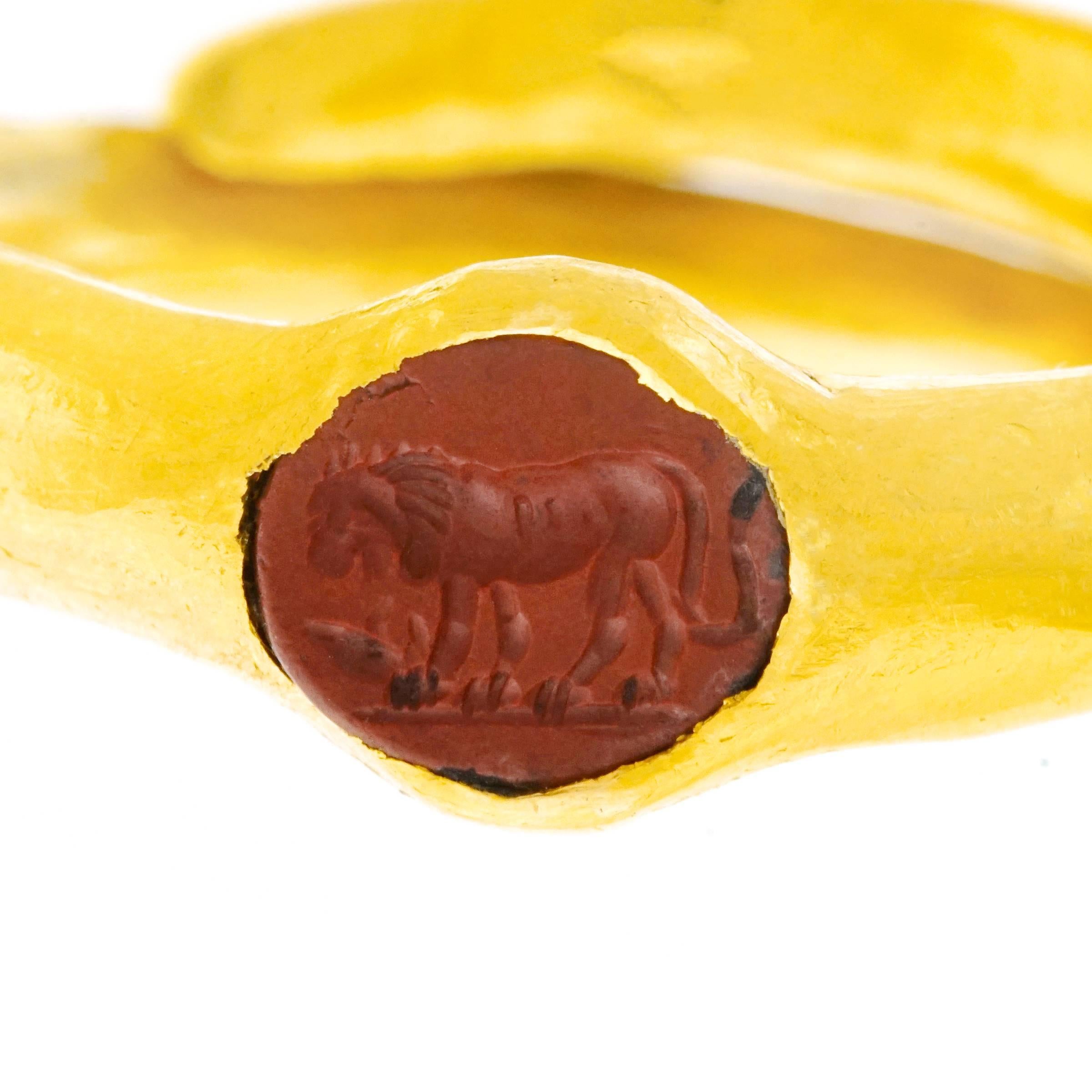 Women's or Men's Classical Intaglio High Karat Ring in the Ancient Style