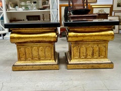 Classical Ionic Occasional Tables or Pedestals Slate Top + Metal Base by Drexel