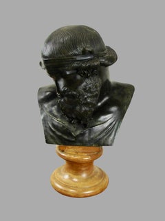 Classical Italian Bronze Bust after the Antique on a Sienna Marble Soccle