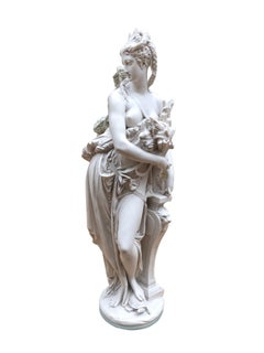 Classical Italian Stone Figurine Dilettanti Muse by Carrier, 20th Century