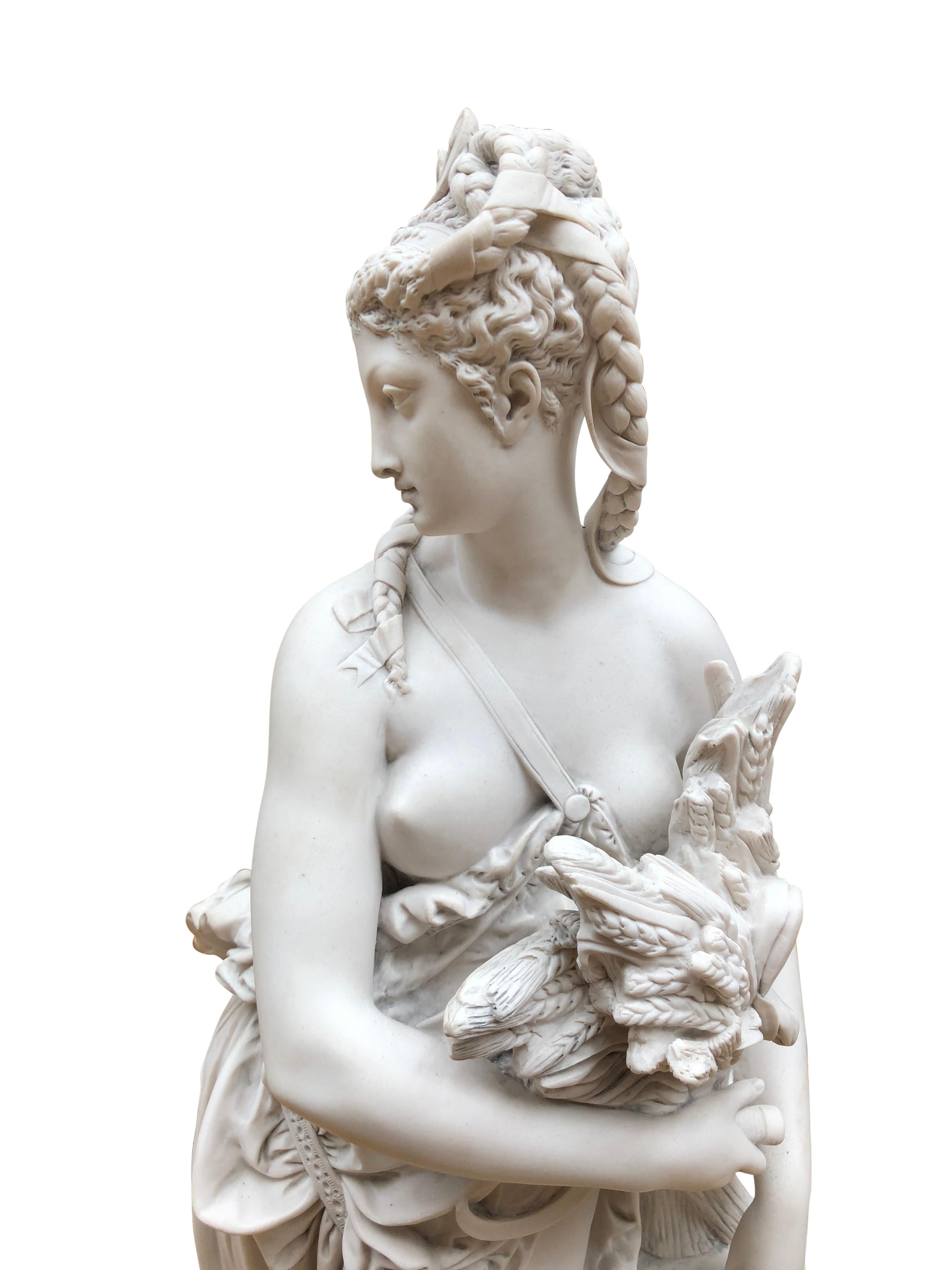 Classical Italian Stone Figurine Dilettanti Muse by Carrier, 20th Century For Sale 4