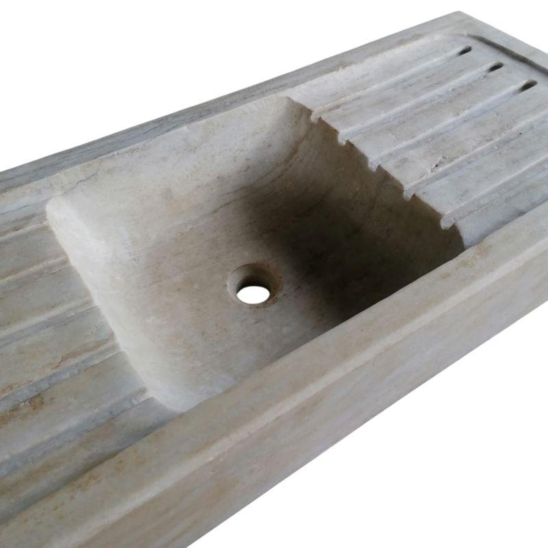 Sculpté Cuisine classique Marbre Stone Sink Basin en vente