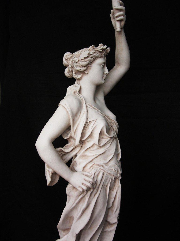 Classical Lady with Candle Mount Marble Sculpture, 20th Century In Excellent Condition For Sale In London, GB