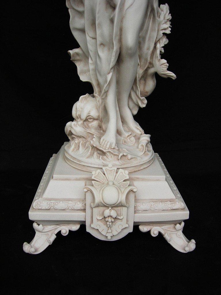 Classical Lady with Candle Mount Marble Sculpture, 20th Century For Sale 2