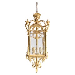 Classical Lantern Brass Glass Gold Pendant Lighting Lanterne