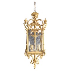 Classical Lantern Brass Glass Gold Pendant Lighting Lanterne