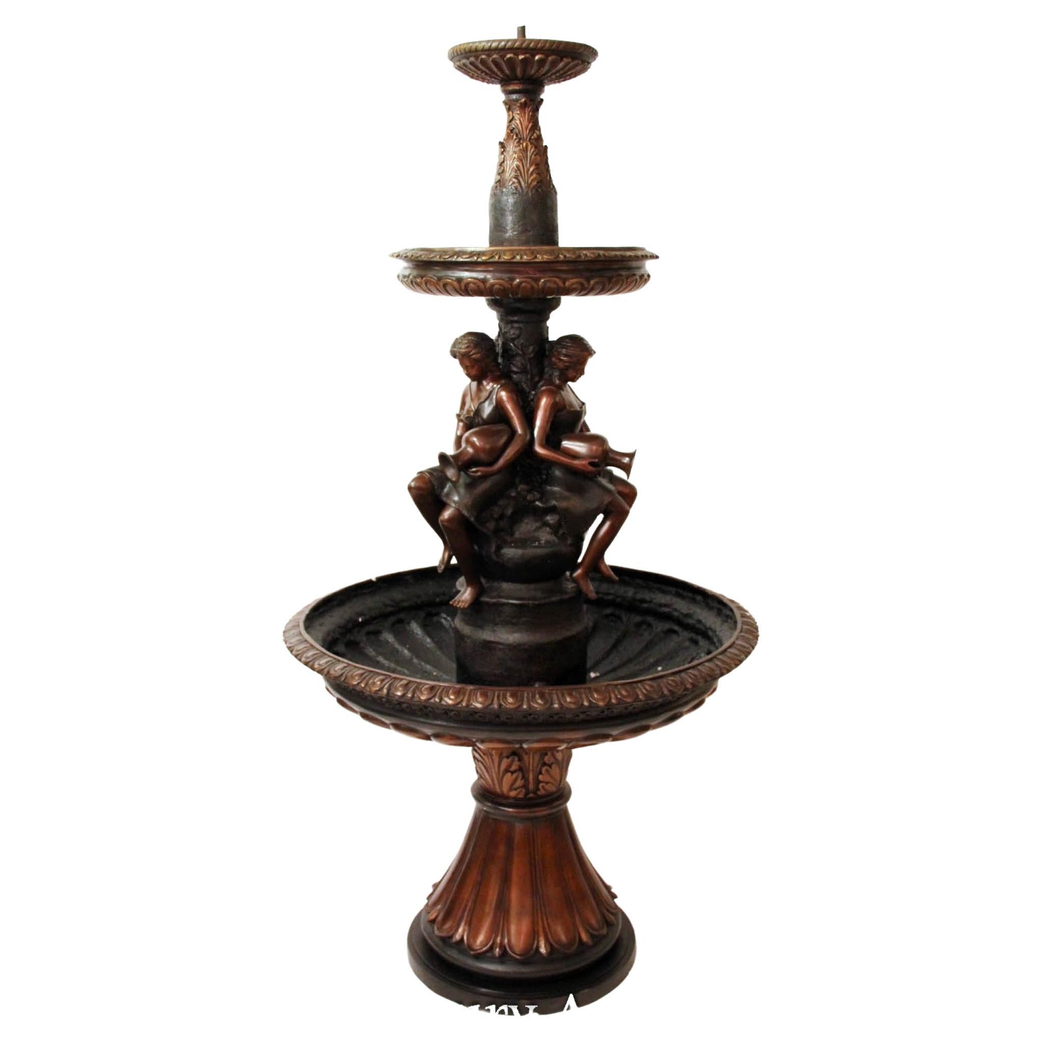 Fontaine de vierge classique, pièce d'eau en bronze français