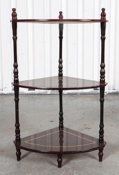 Classical Manner Ebonized Corner Etagere