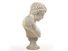 Classical Marble Bust of Hermes Holding Dionysus after the Antique by Praxiteles