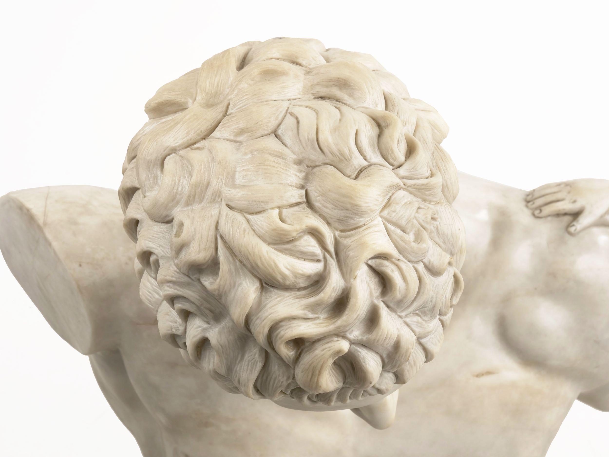 Classical Marble Bust of Hermes Holding Dionysus after the Antique by Praxiteles In Good Condition In Shippensburg, PA