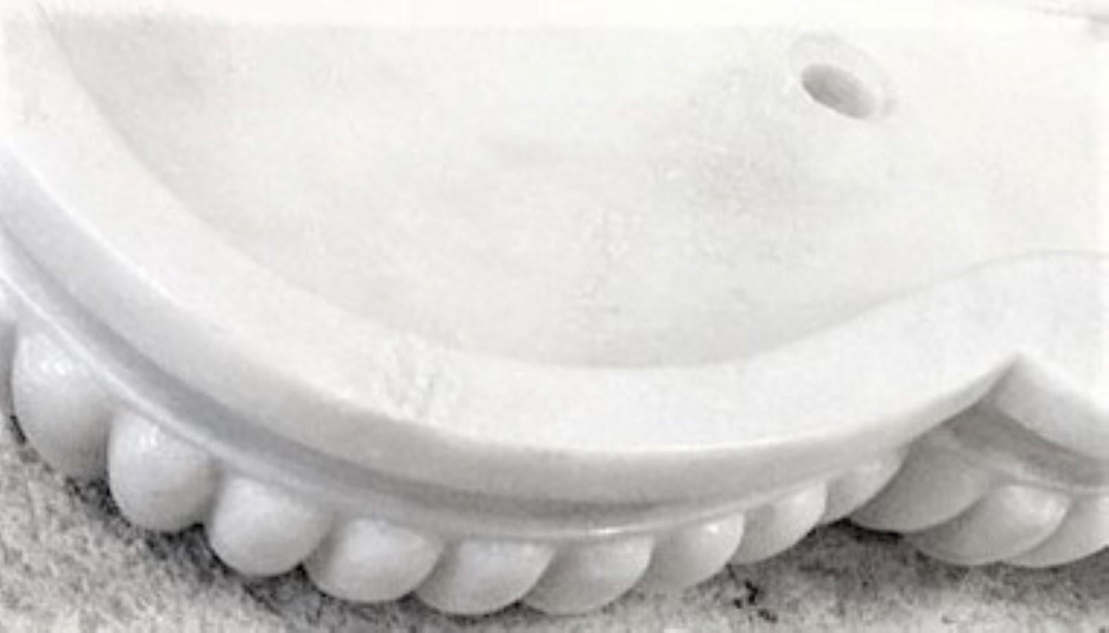 Italian Classical Marble Carved Stone Sink Basin