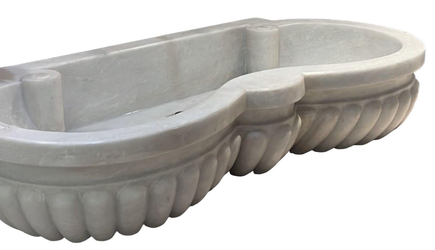 Contemporary Classical Marble Carved Stone Sink Basin For Sale
