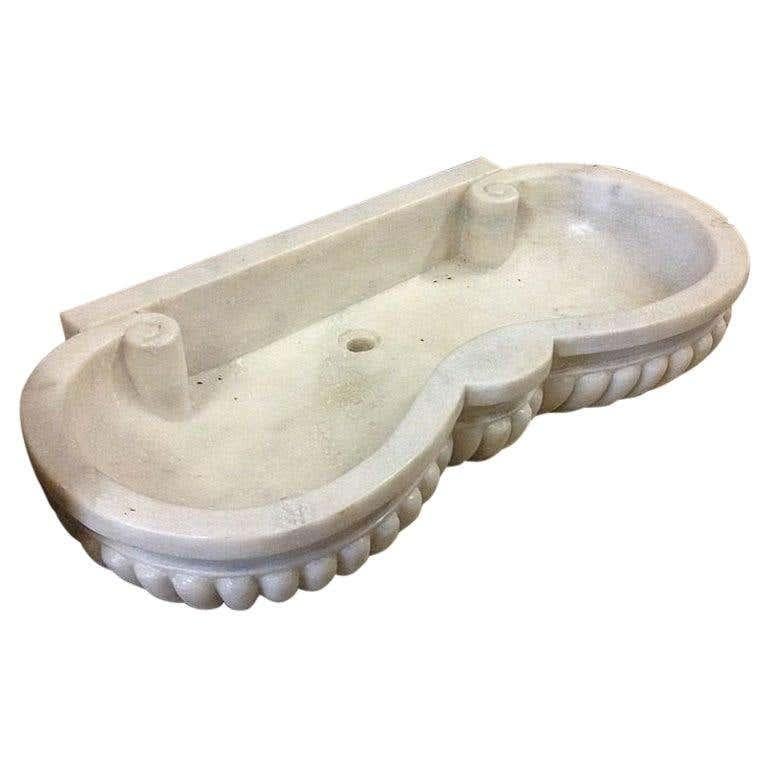 Carrara Marble Classical Marble Carved Stone Sink Basin