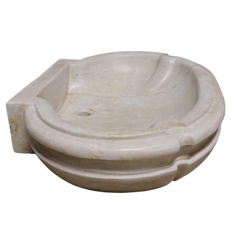 Romain classique Classic Marble Circular Marble Stone Sink en vente