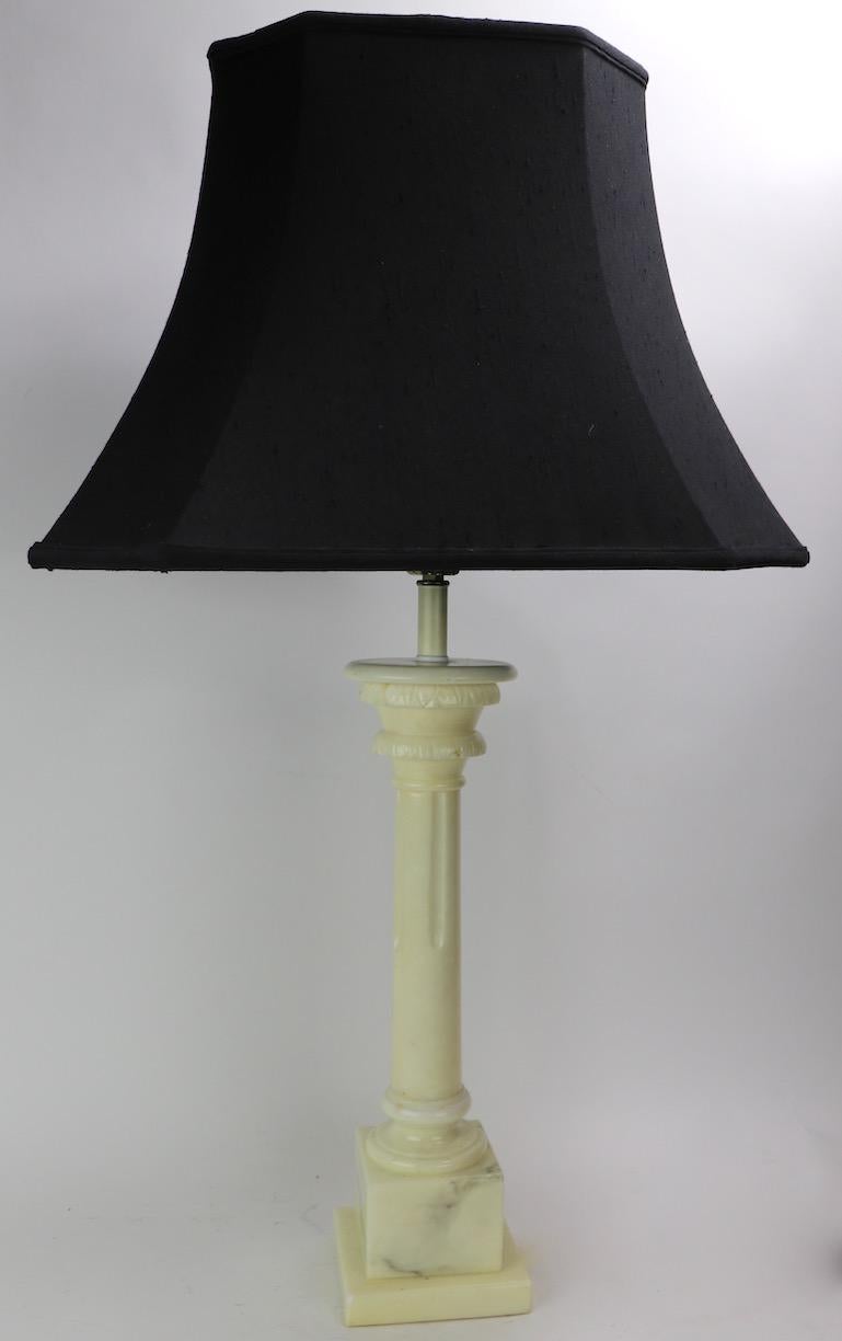 Classical Marble Column Table Lamp For Sale 2