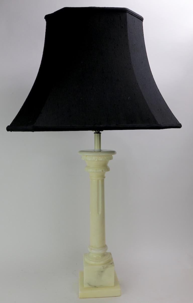 Classical Marble Column Table Lamp For Sale 1