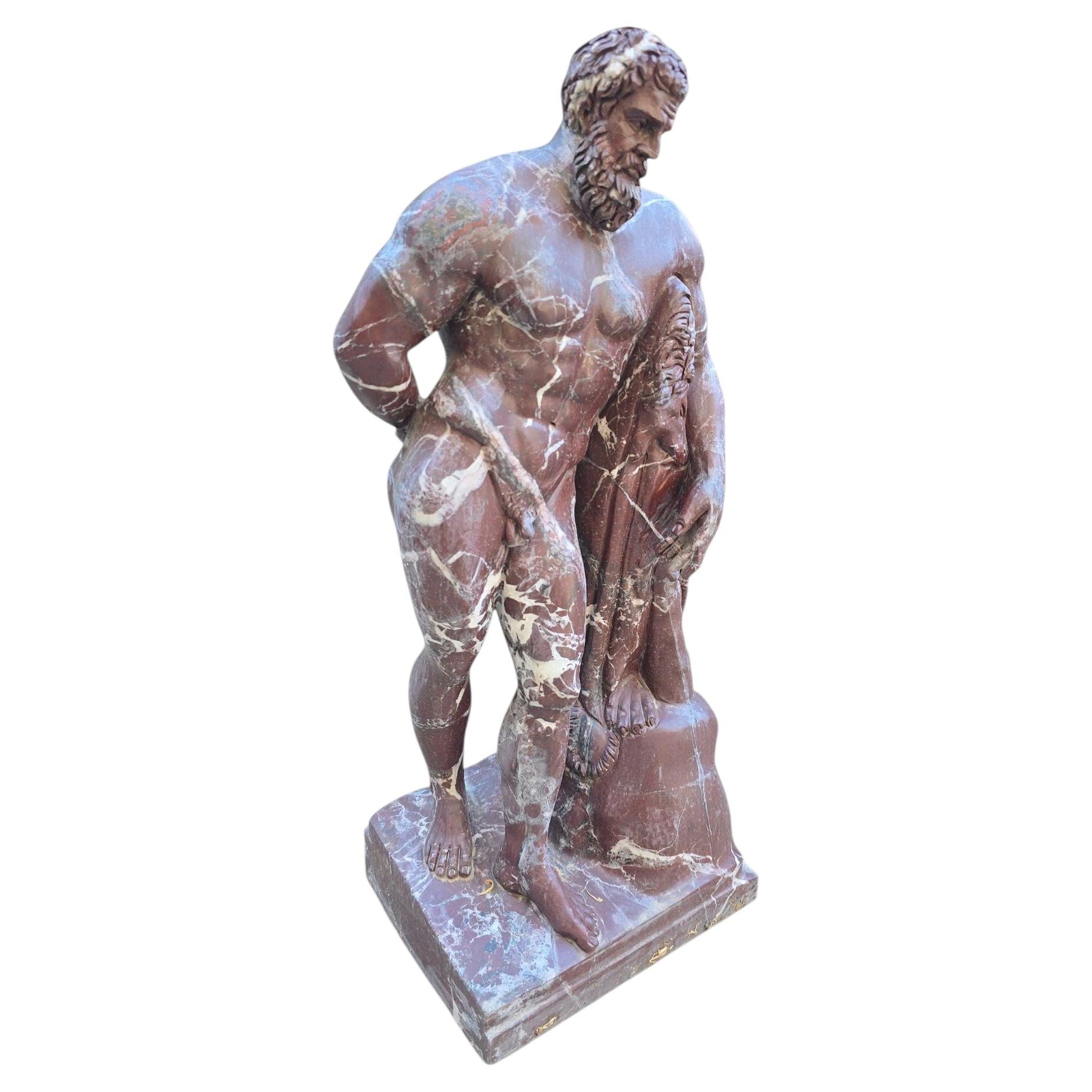 Sculpture classique en marbre représentant Hercule, Italie, années 1950