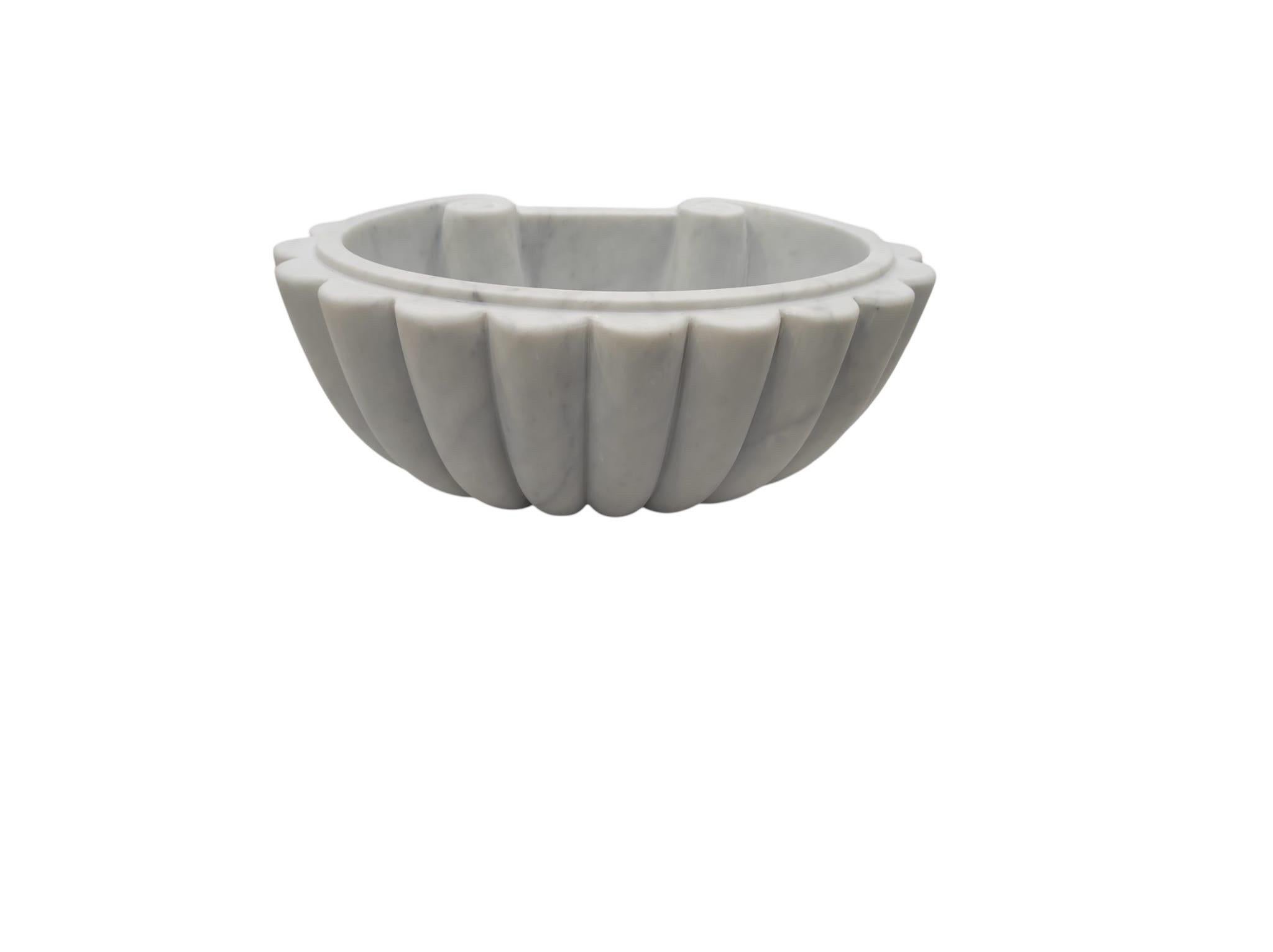 Contemporary Classical Marble Shell Sink Basin For Sale