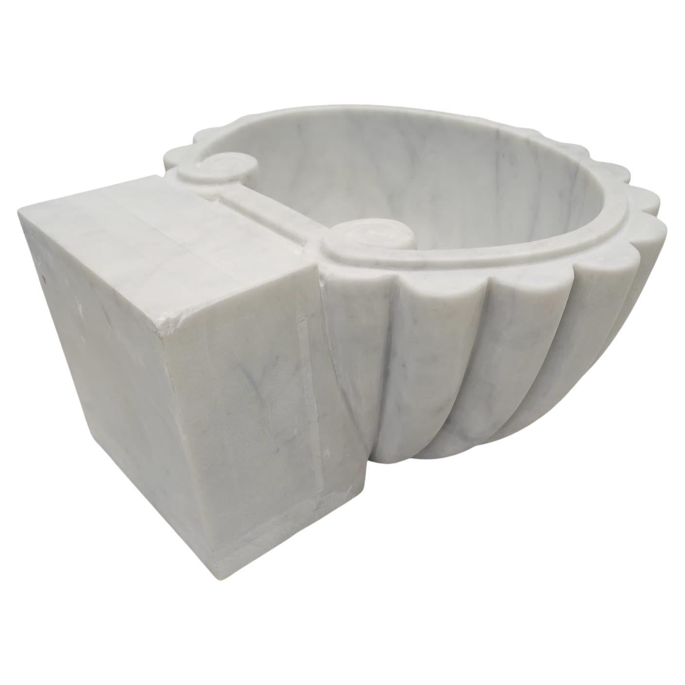 Carrara Marble Classical Marble Shell Sink Basin For Sale