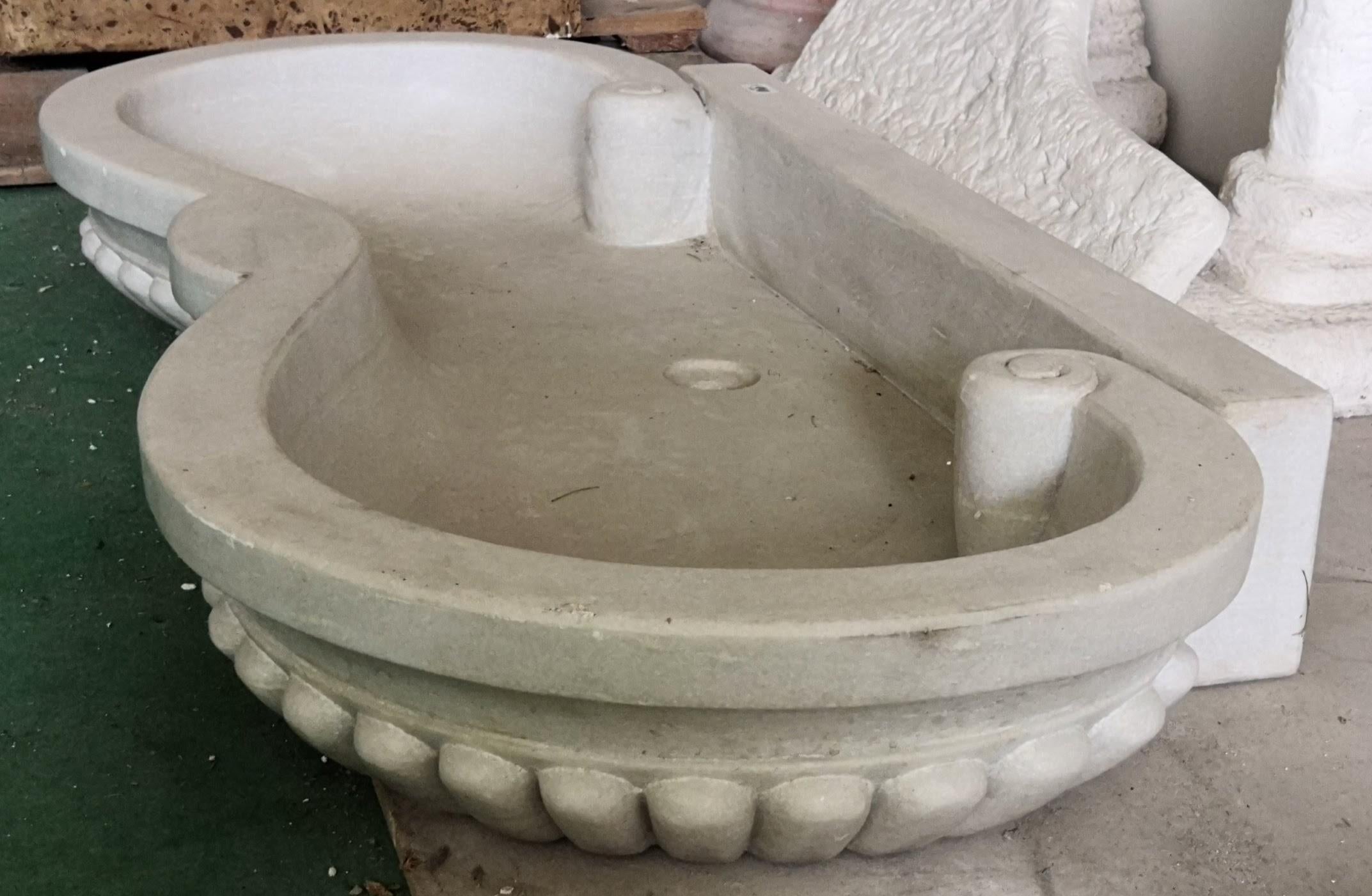 Carrara Marble Classical Marble Sink Basin For Sale