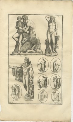 Classical Marble Statues, Apollo and Nude Figures – Montfaucon Antiquity, 1721