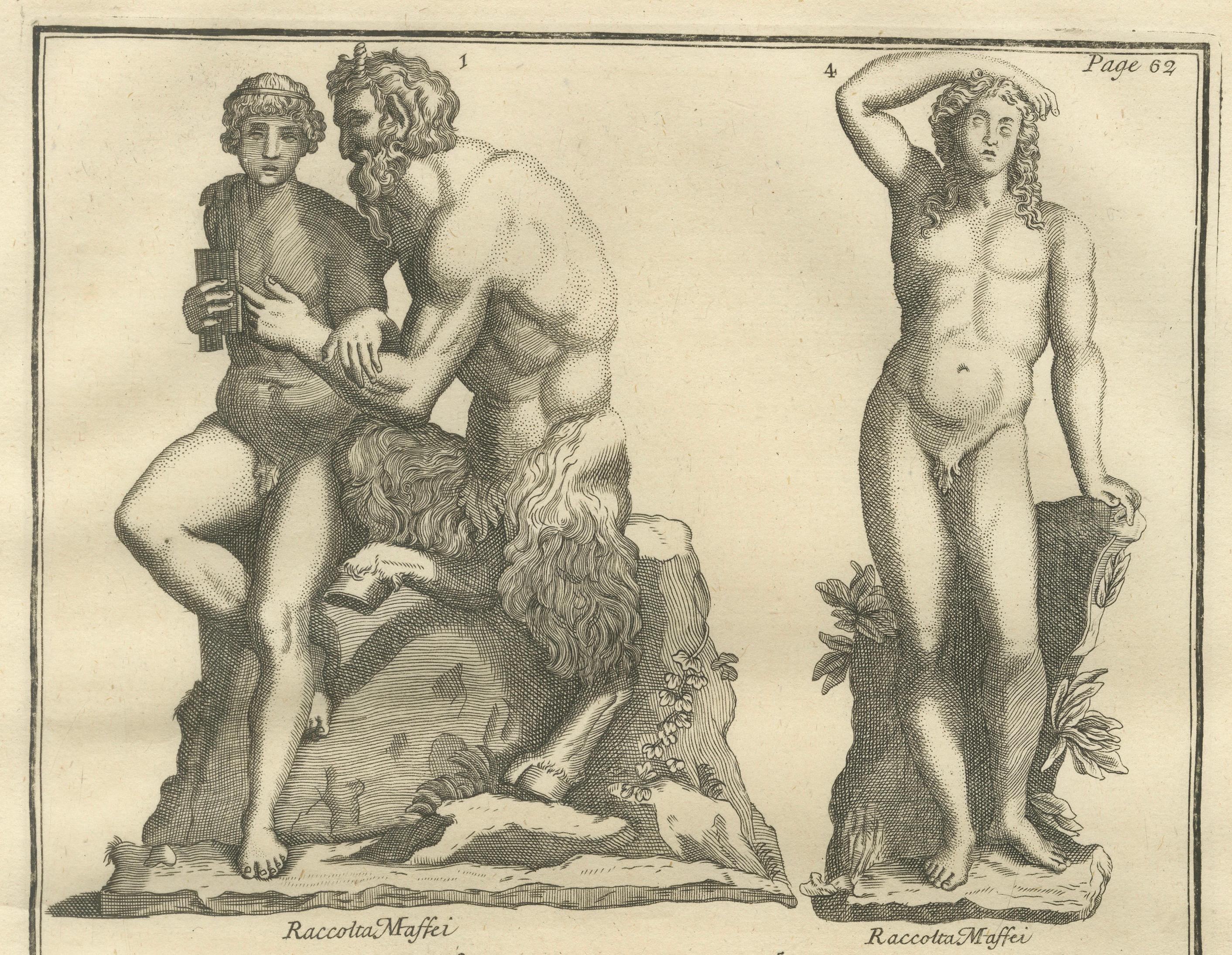 Classical Marble Statues, Apollo and Nude Figures – Montfaucon Antiquity, 1721