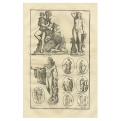 Classical Marble Statues, Apollo and Nude Figures – Montfaucon Antiquity, 1721