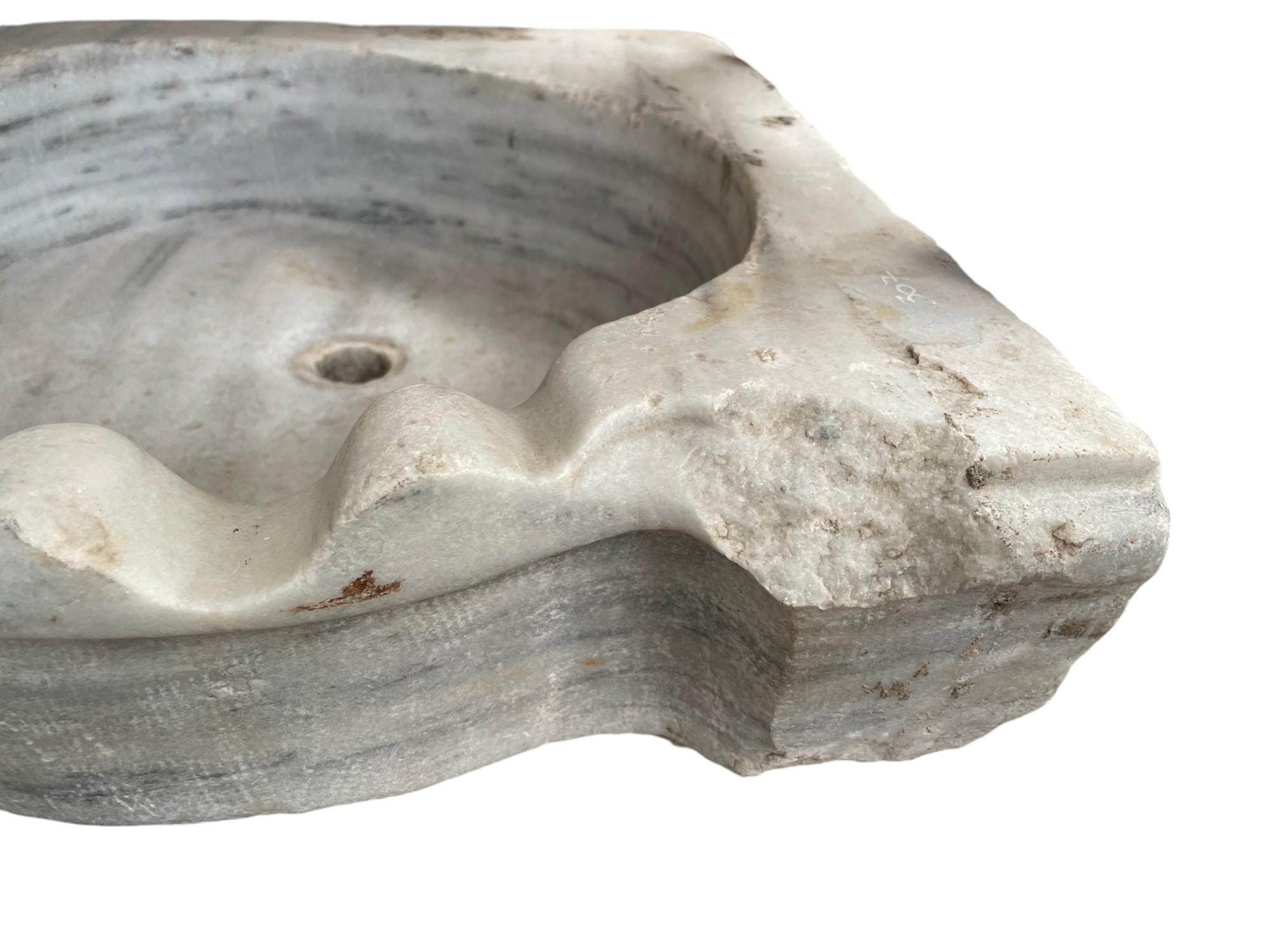 Italian Classical Marble Stone Corner Sink