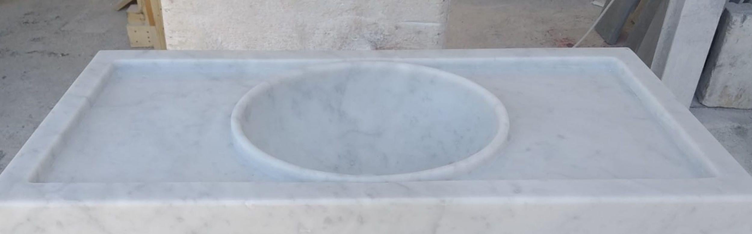 Carved Classical Marble Stone Sink Basin For Sale