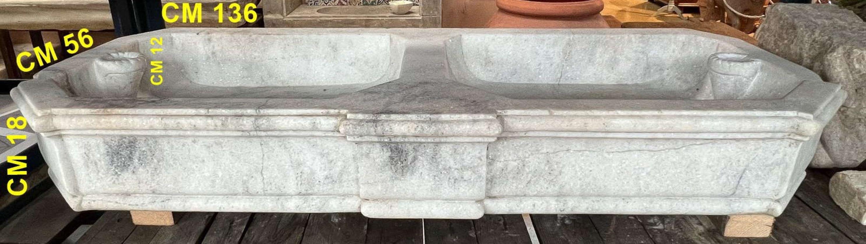 Classical Marble Stone Period Antique Double Sink In Good Condition For Sale In Cranbrook, Kent