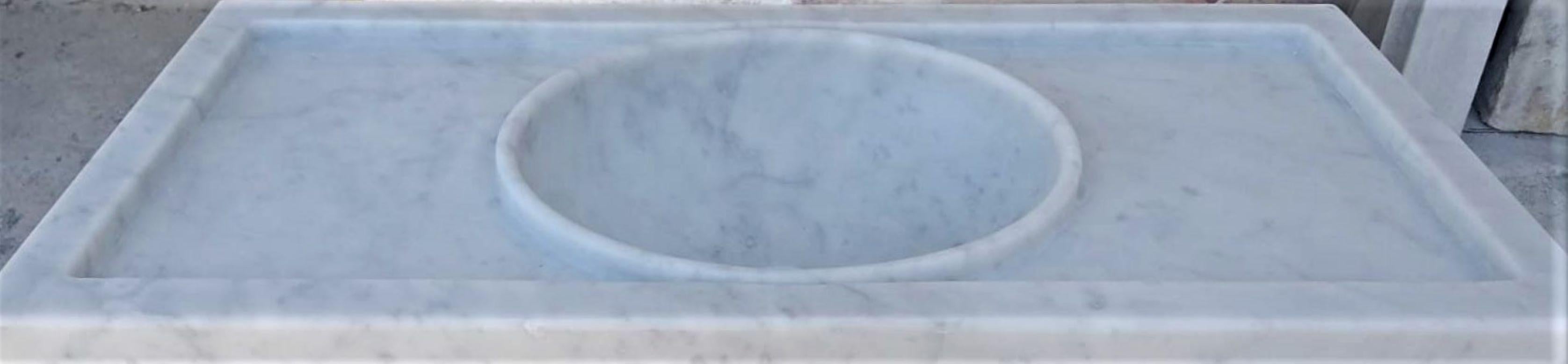 Contemporary Classical Marble Stone Sink Basin For Sale