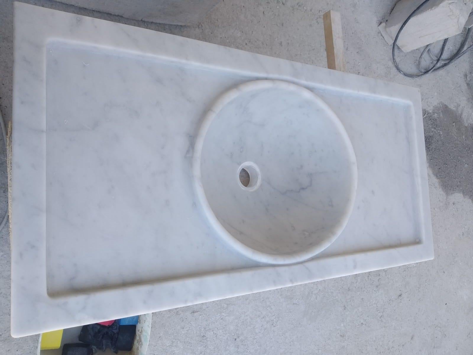 Carved Classical Marble Stone Sink Basin For Sale
