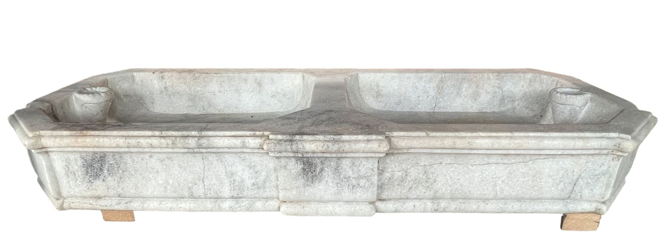 Classical Marble Stone Period Antique Double Sink For Sale