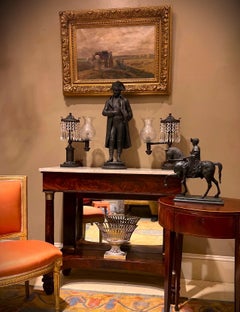 Classical Marble Top Pier Table With Stencil Decoration, New York, Circa:1830