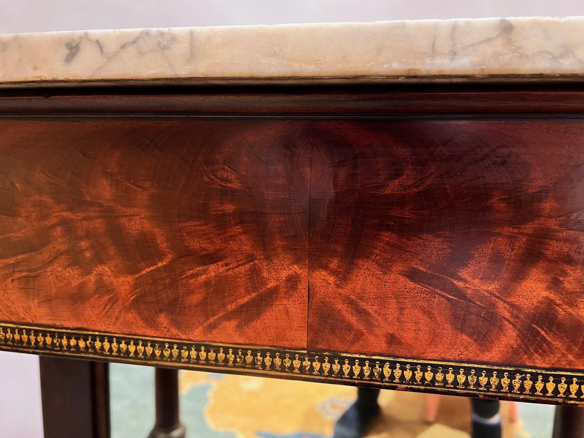 Classical Marble Top Pier Table With Stencil Decoration, New York, Circa:1830 For Sale 3