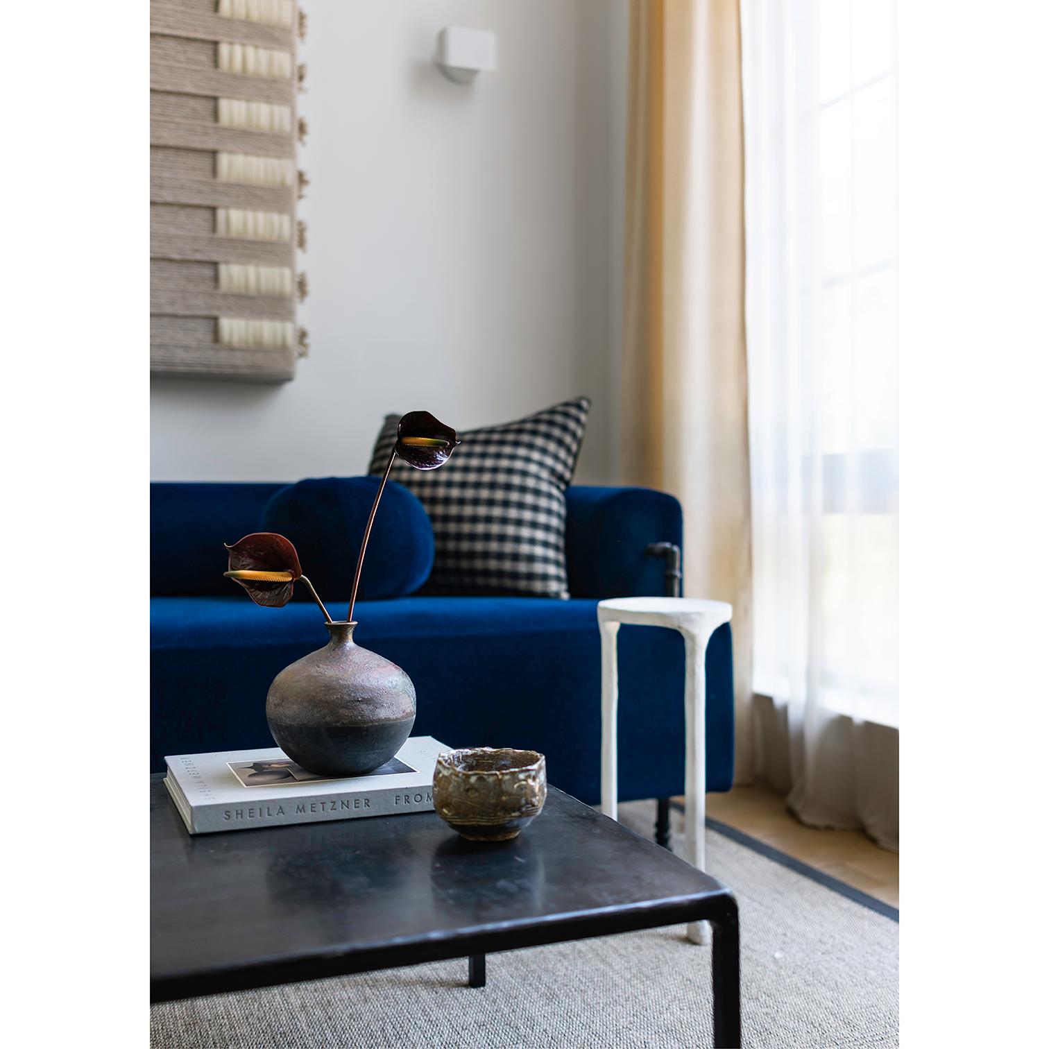 Sofa Classical Modern Round Contemporary with Simple Hand Carved Steel Elements 5