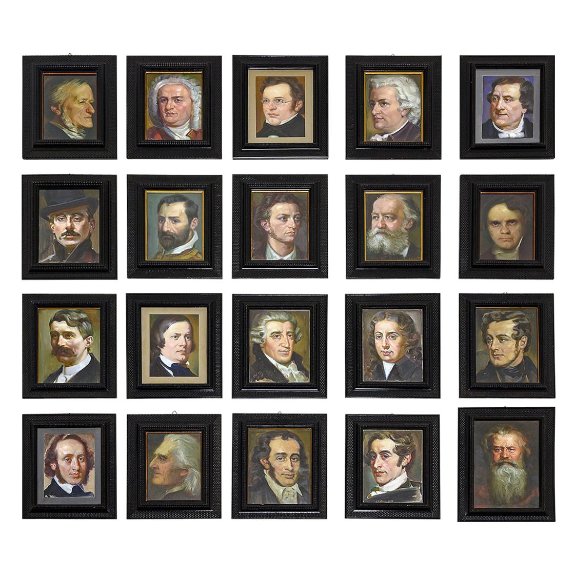 Twenty Italian Portraits Paintings by Cartone 1935 Twenty Composers Portraits