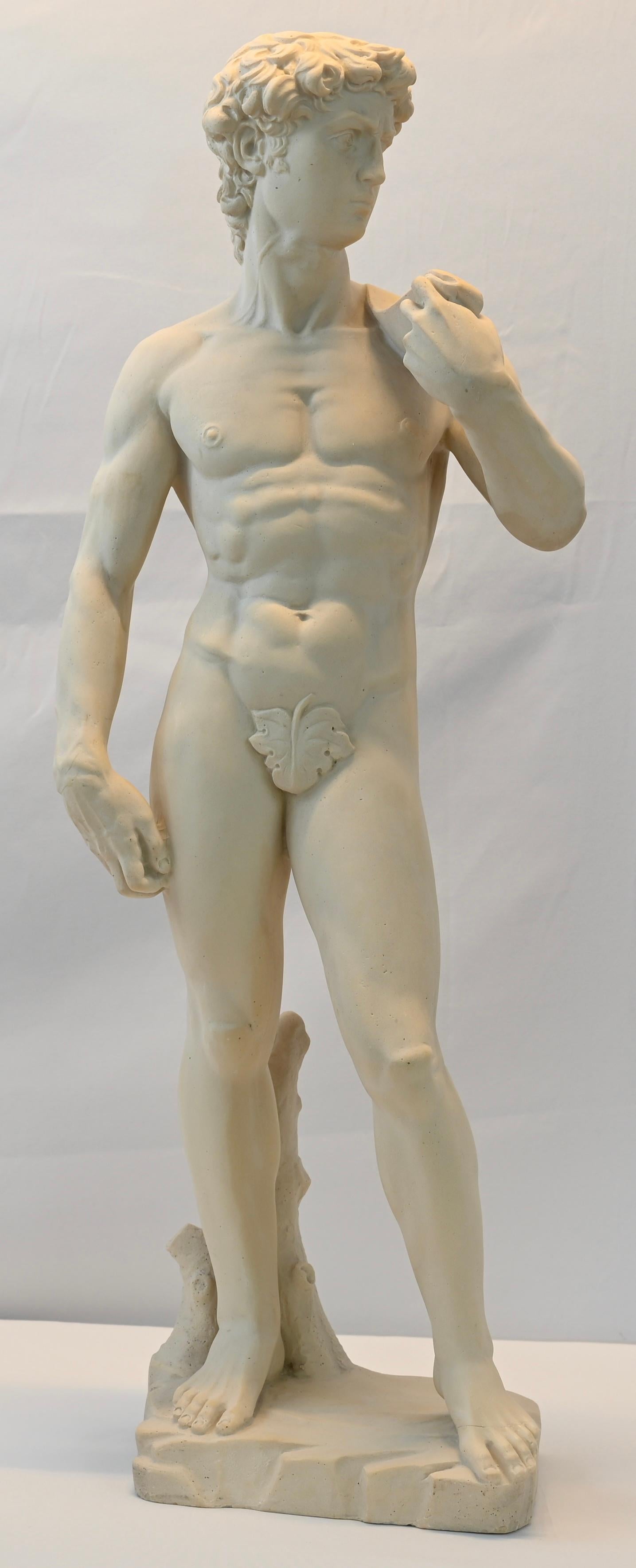 Italian Classical Nude Male Sculpture of David by Lorenzo dal Torrione, Italy For Sale