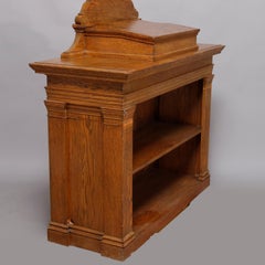 Classical Oak Corinthian Column Presentation Podium with Greek Key Bordering