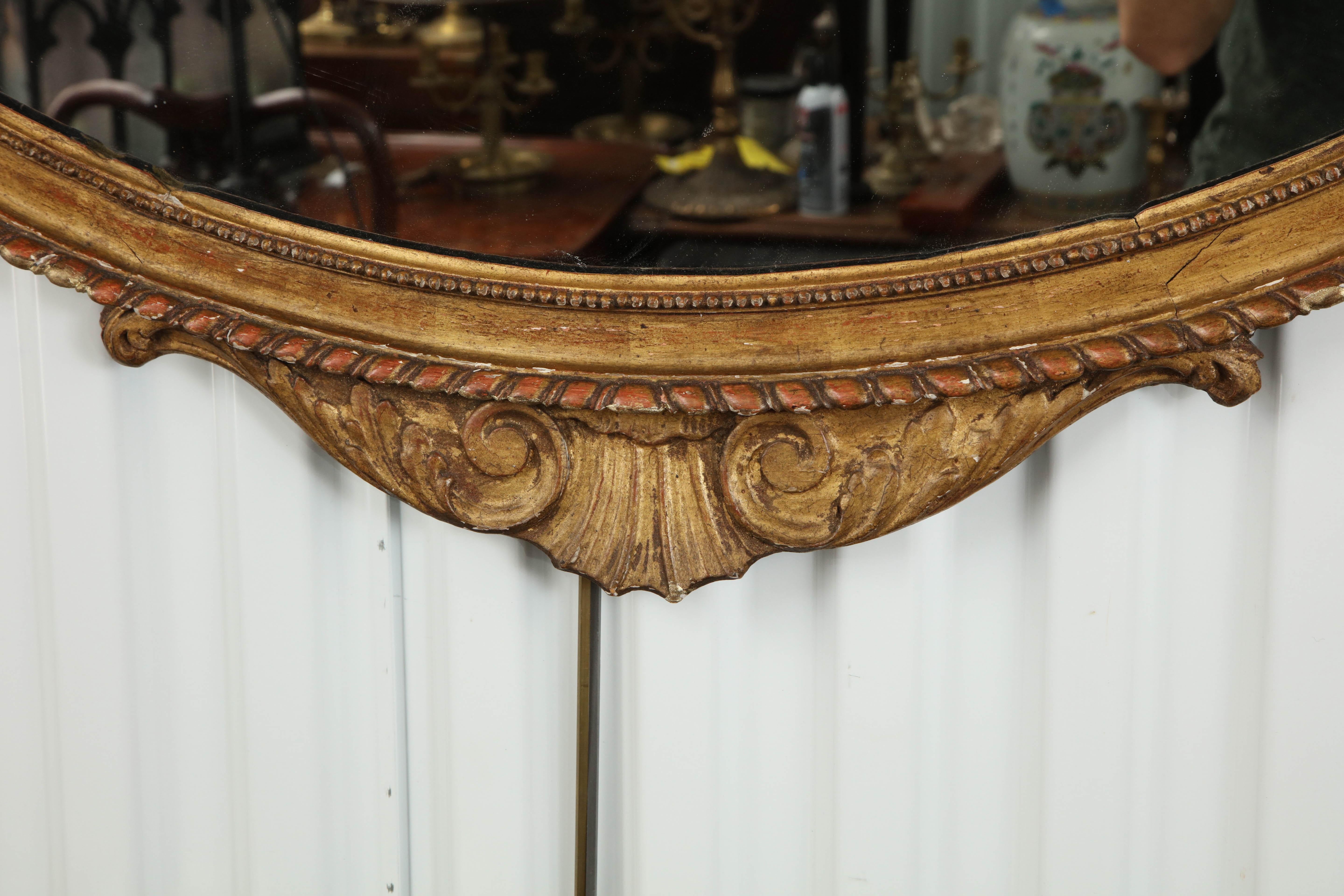 Neoclassical Classical Oval Gilt Mirror