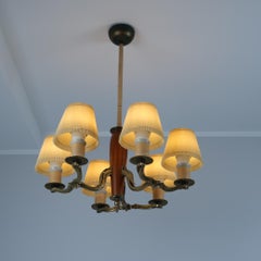 Ciondolo classico Paavo Tynell modello 1355 in ottone, corda e betulla, Taito 1930