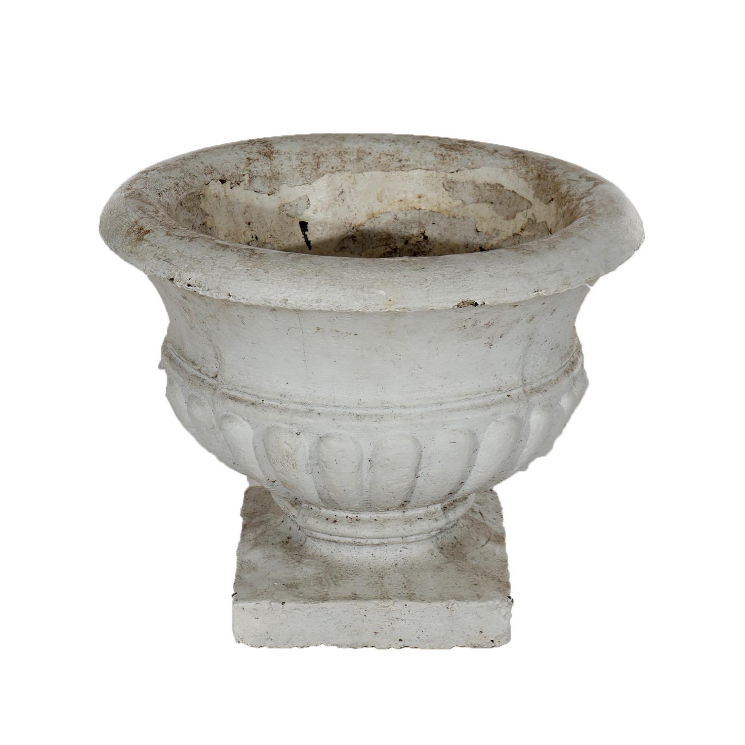 ***Ask About Reduced In-House Shipping Rates - Reliable Service & Fully Insured***
Classical Painted Cast Hardstone Mellon Bowl Garden Urn 20th C

Measures- 12''H x 14.5''W x 14.5''D
