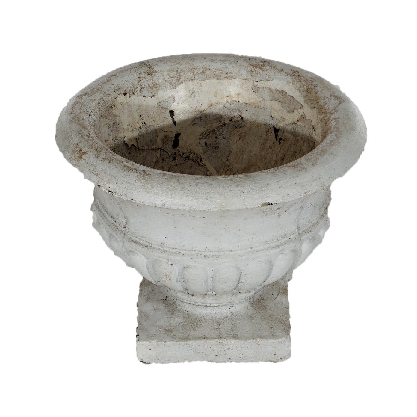 Concrete Classical Painted Cast Hardstone Mellon Bowl Garden Urn 20th C For Sale