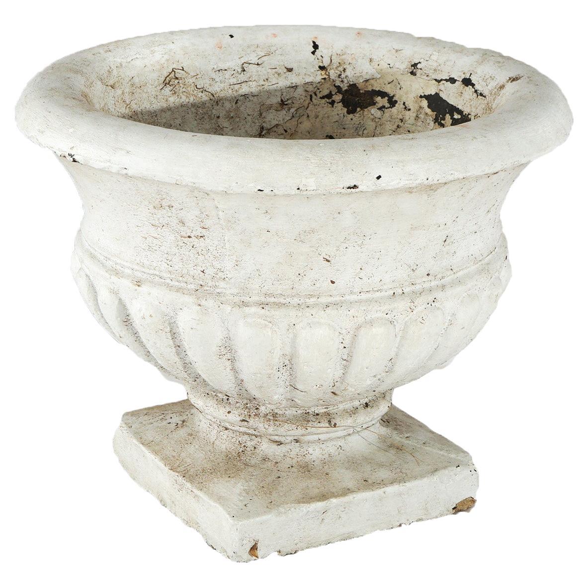 Classical Painted Cast Hardstone Mellon Bowl Garden Urn 20th C For Sale