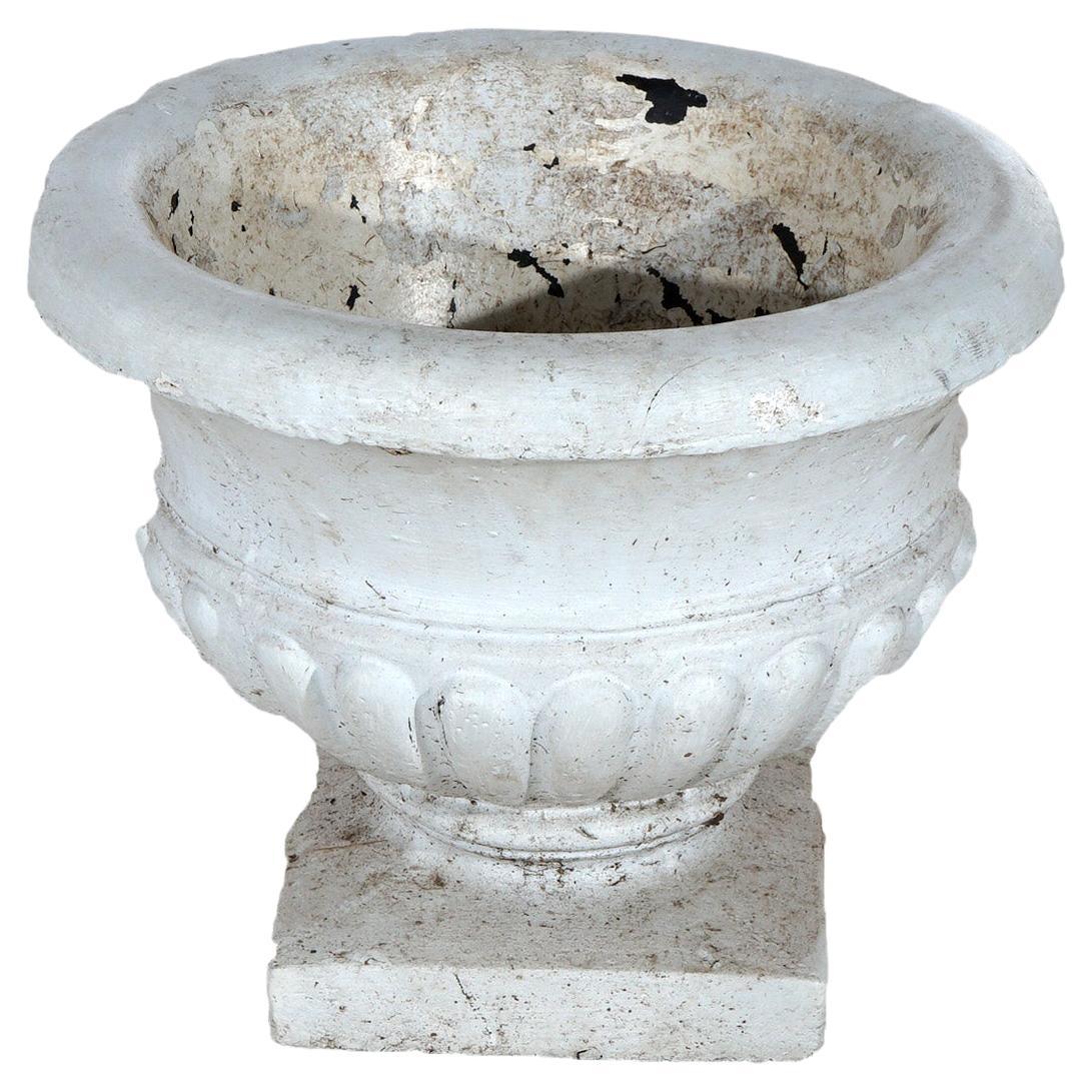 Classical Painted Cast Hardstone Mellon Bowl Garden Urn 20th C For Sale